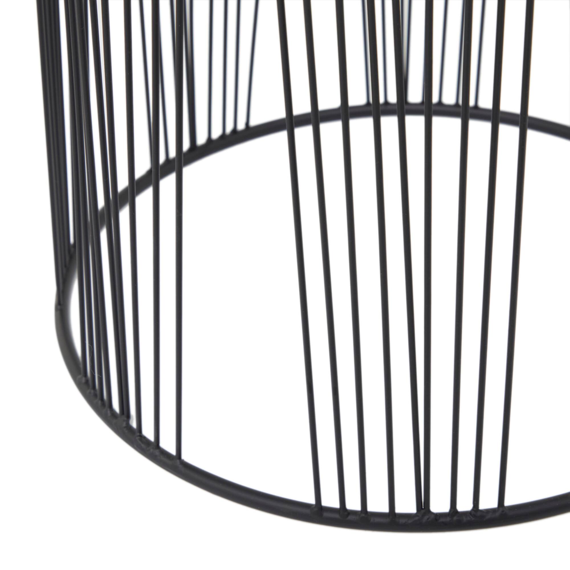 Black Metal Contemporary Accent Table, 22" x 18" x 18"